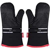 Deik Guantes y agarraderas para Horno- Guantes Resistentes al Calor de hasta 300 ℃- Guantes de Silicona Antideslizantes…